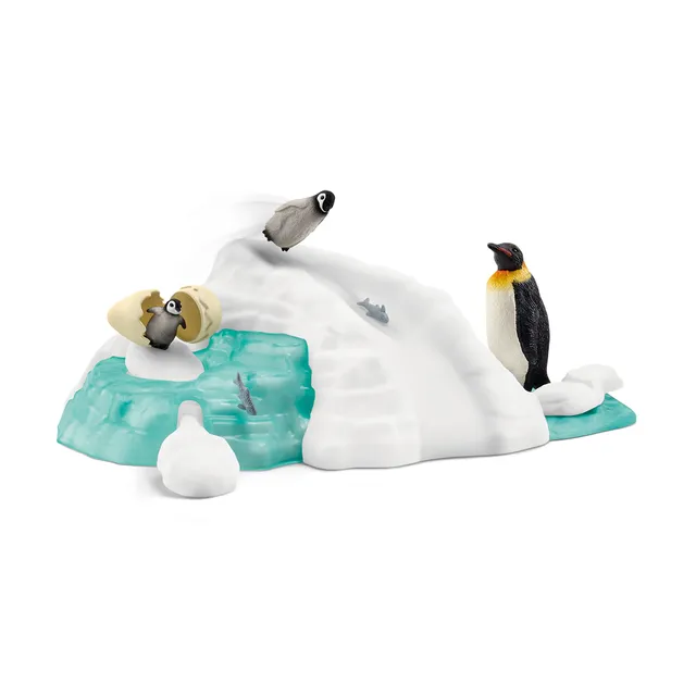 schleich-wild-life-pinguin-familienspa-tierfigur-eis-set image 1