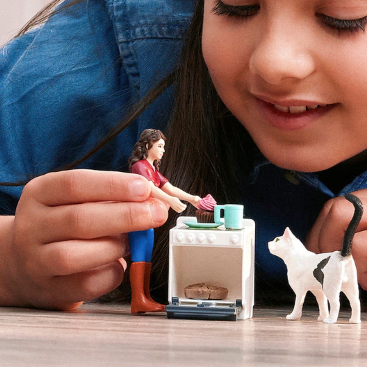 schleich-farm-world-backnachmittag-spielset-mrs-kramer-katze image 2