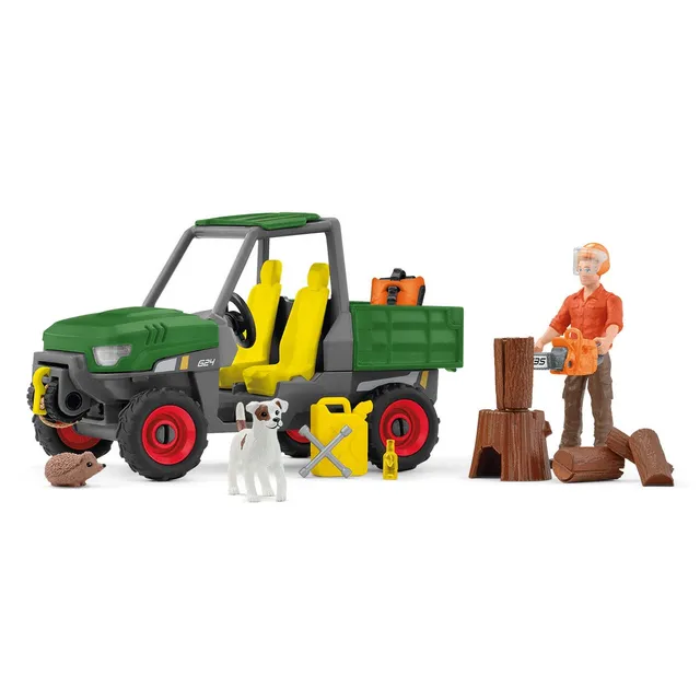 schleich-wild-life-f-rster-mit-gel-ndewag-spielfigur-set image 1