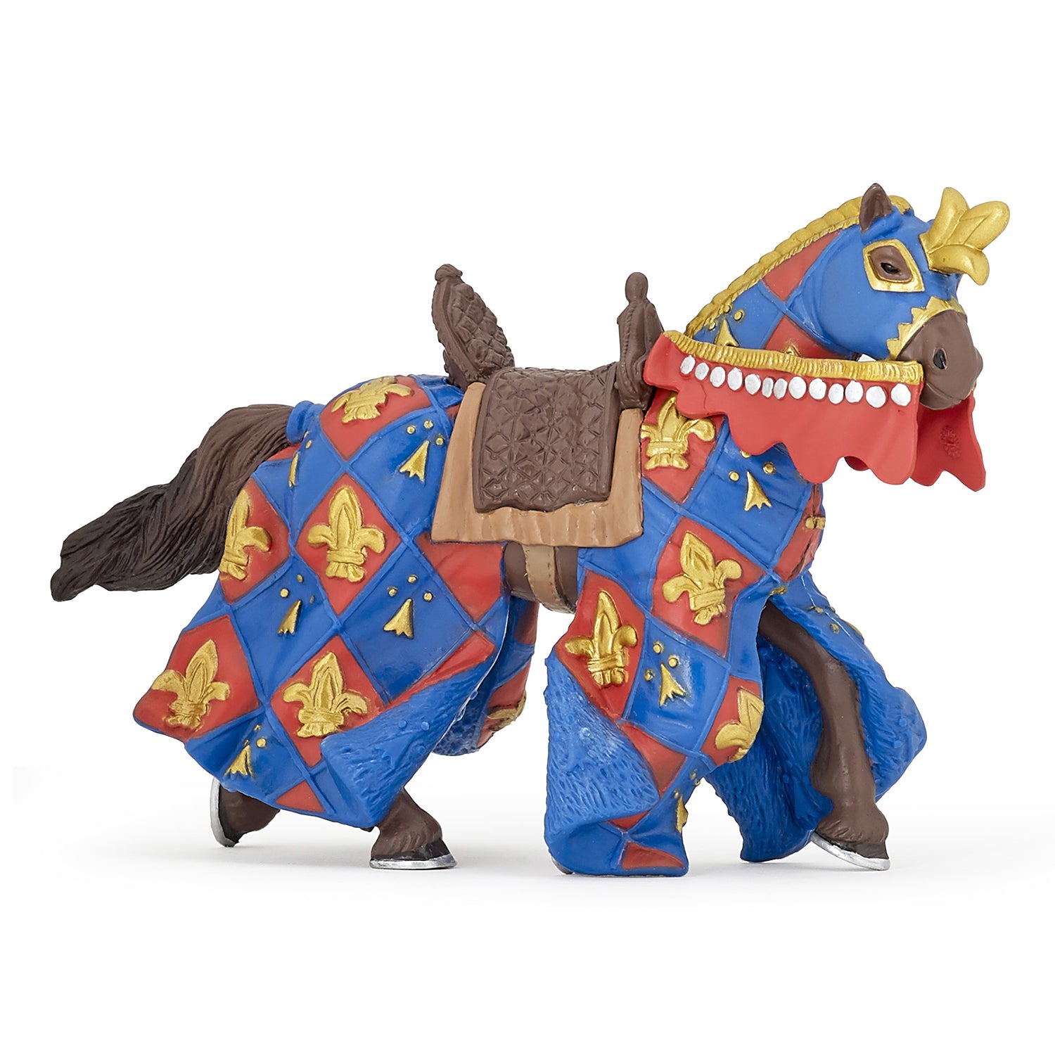 papo-medieval-pferd-lilie-blau-ritterpferd-figur image 1