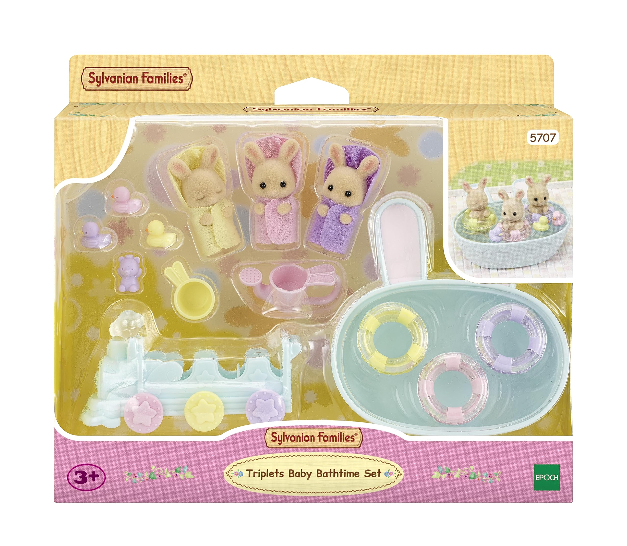 sylvanian-baby-milchhasen-drillinge-5707-badeset-mit-wanne image 2