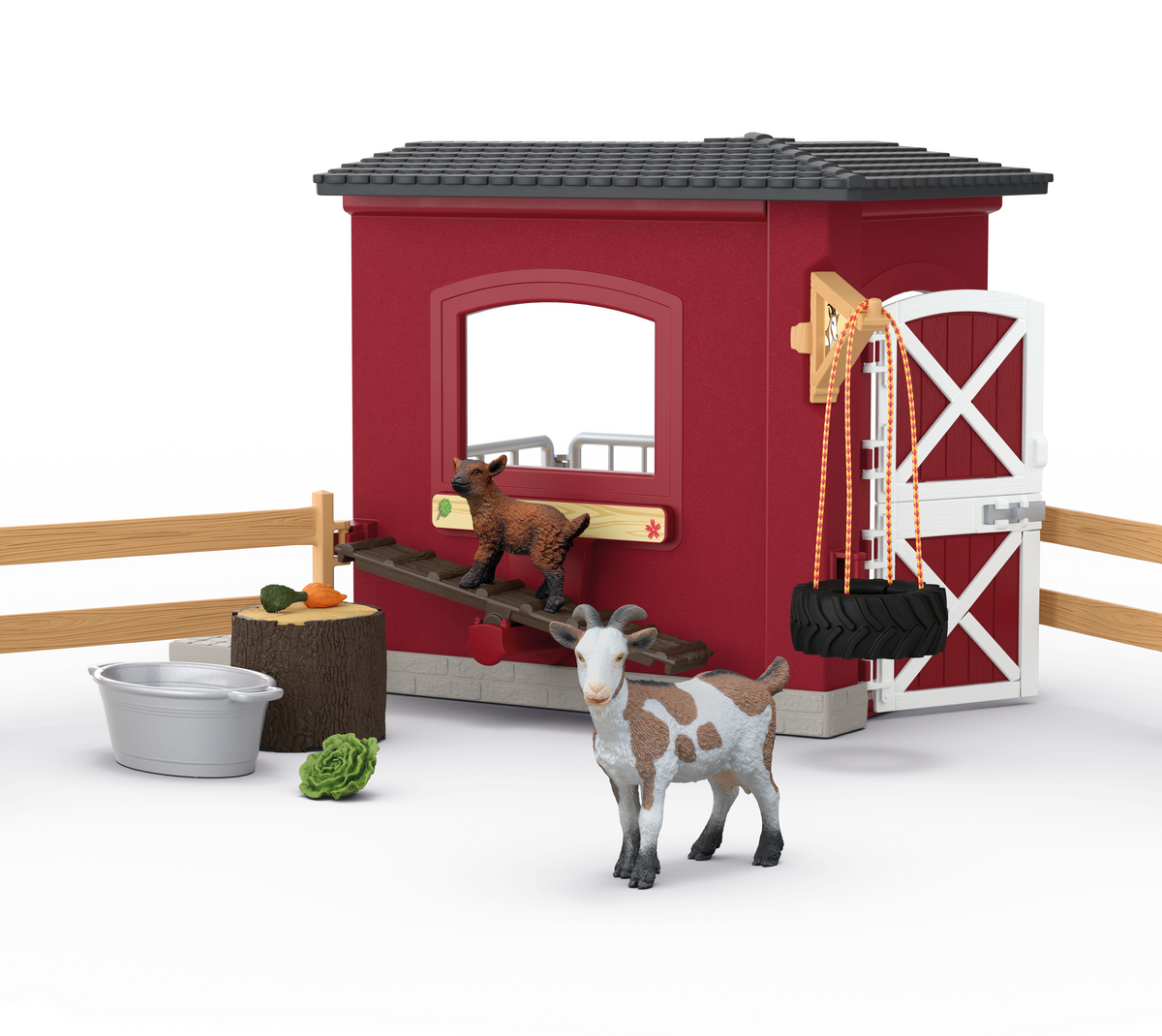 schleich-farm-world-ziegenstall-mit-ziege-spielset image 1