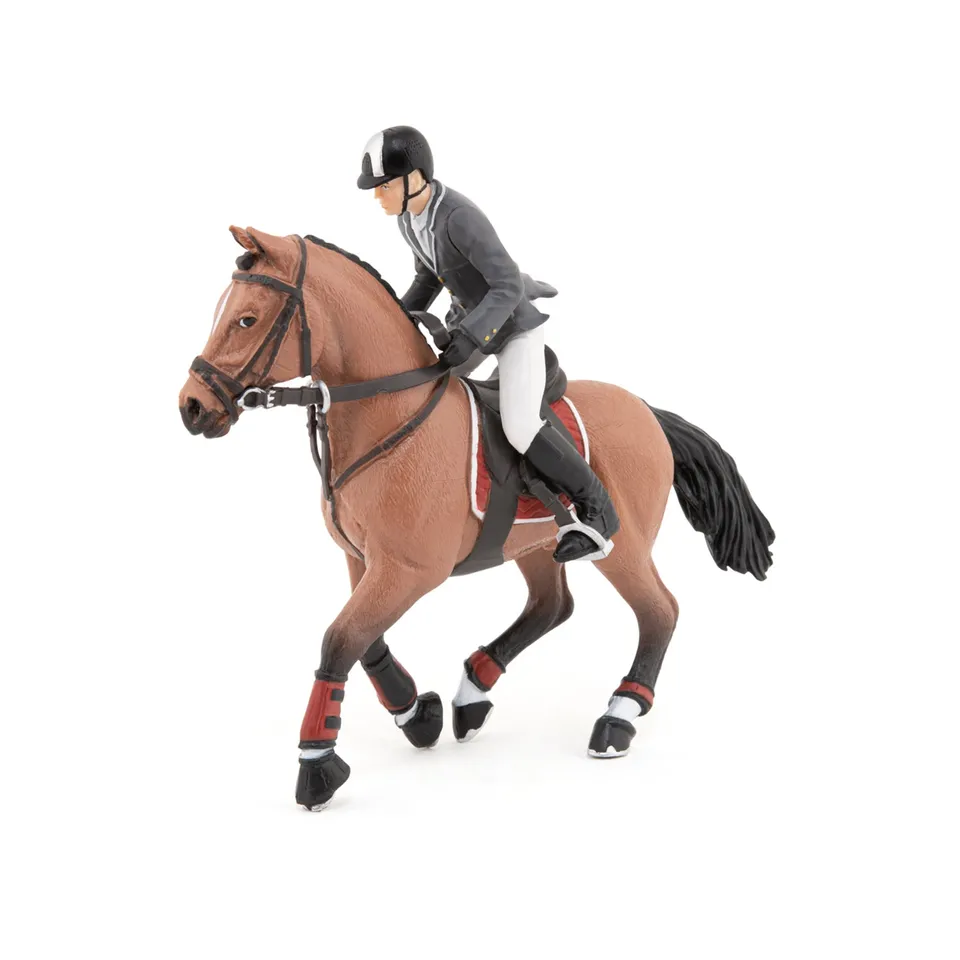 papo-horses-turnierpferd-mit-reiter-springset image 1