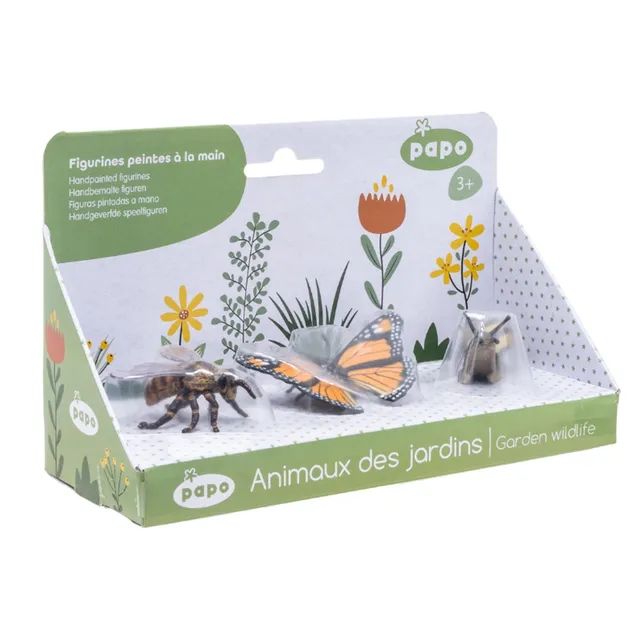 papo-garden-insektenbox-3er-set-biene-falter-schnecke image 1