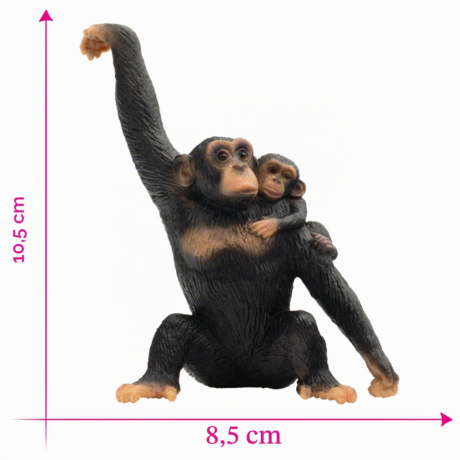 bullyland-safari-63594-schimpansen-mutter-baby-figur-10-5-cm image 2