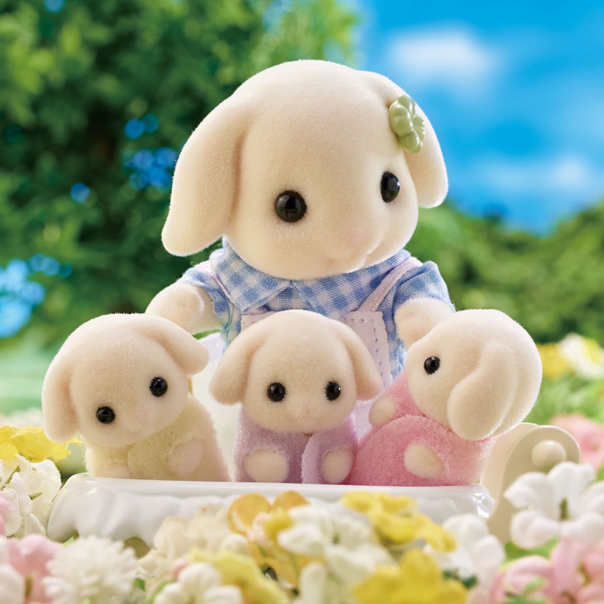sylvanian-families-5735-kaninchen-familie-figuren-mit-drillingen image 4