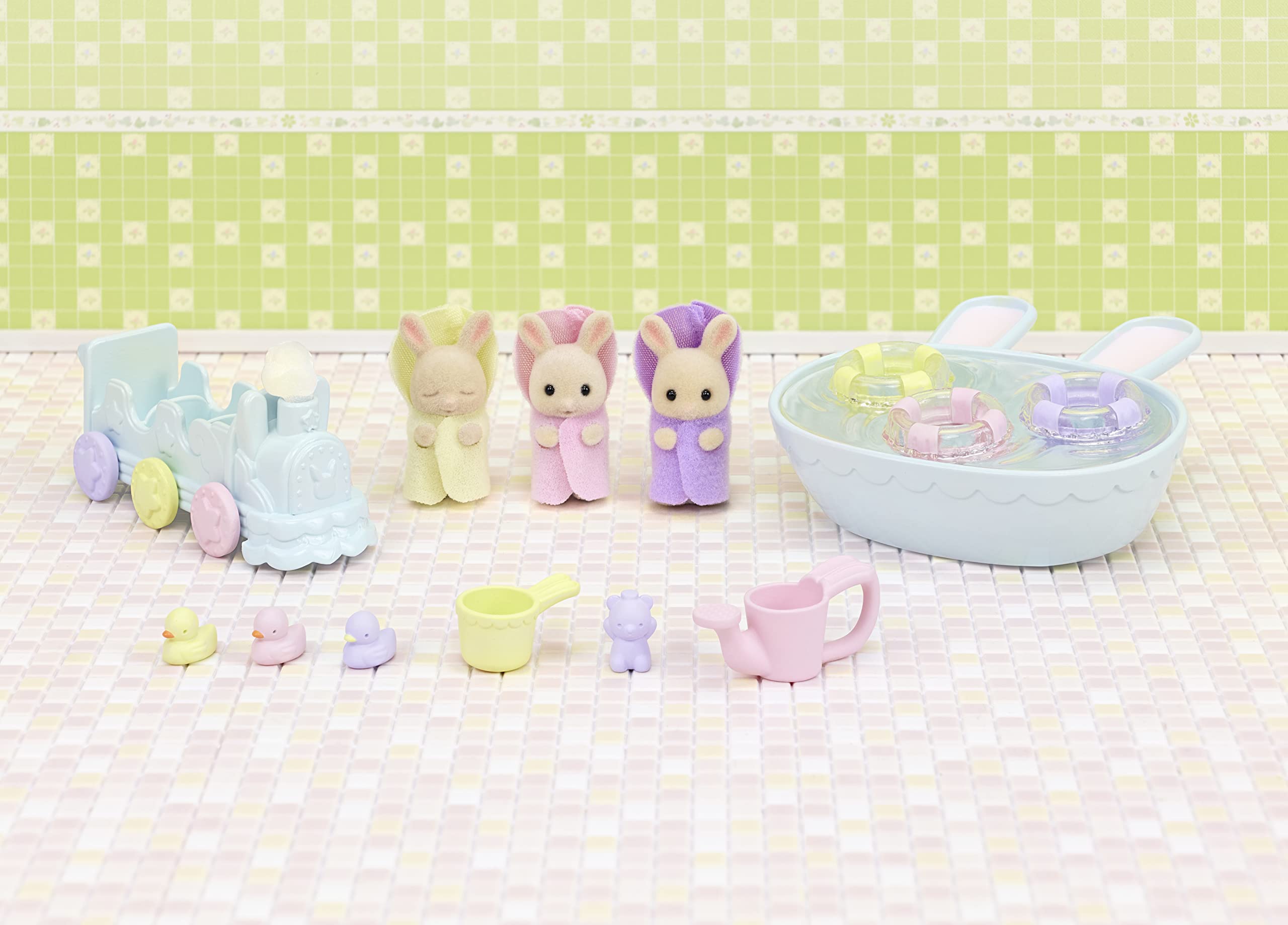 sylvanian-baby-milchhasen-drillinge-5707-badeset-mit-wanne image 8