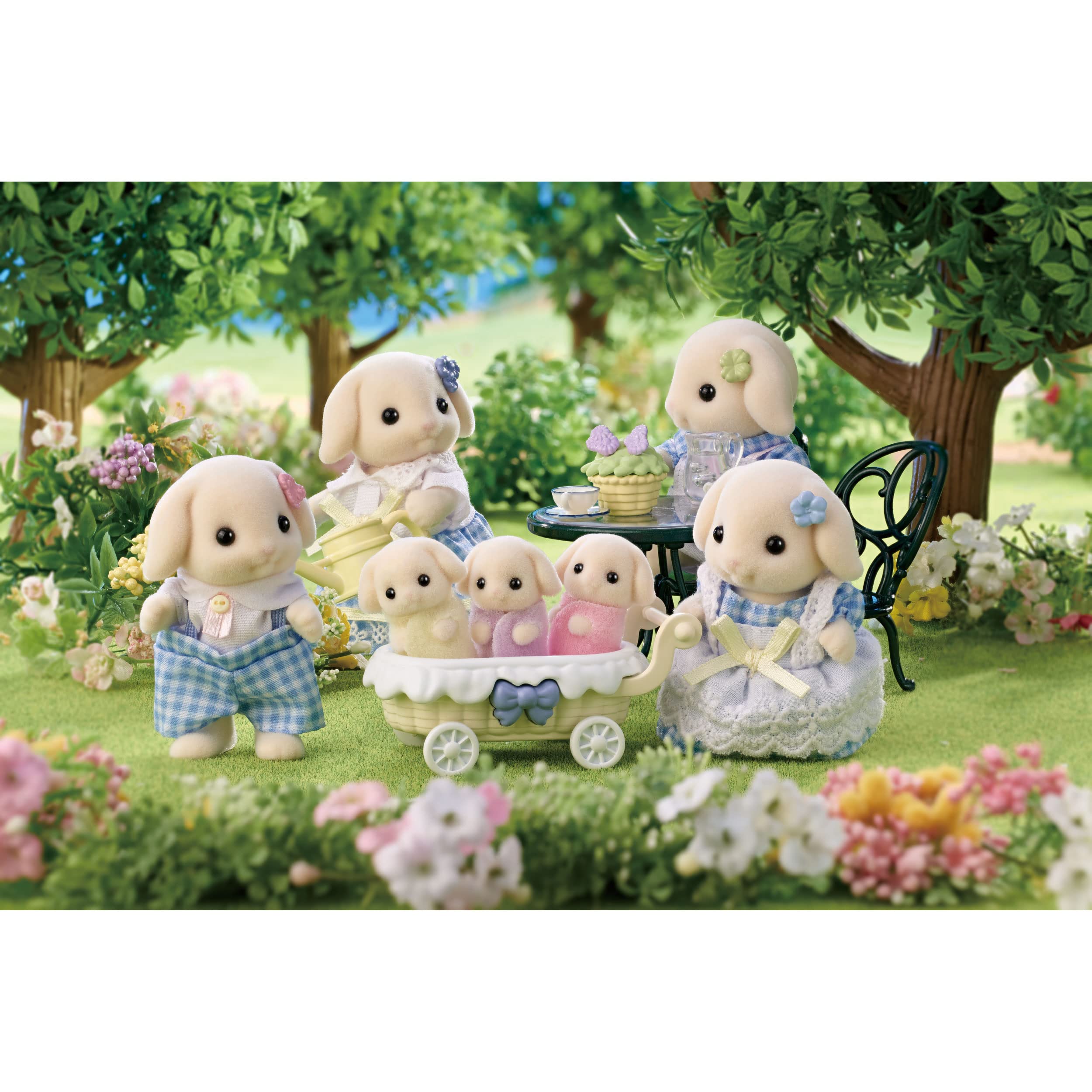 sylvanian-families-5735-kaninchen-familie-figuren-mit-drillingen image 3