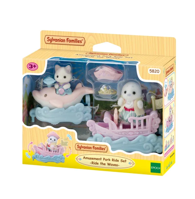 sylvanian-families-seaside-wellenritt-5820-spielset-robbe-katze image 1