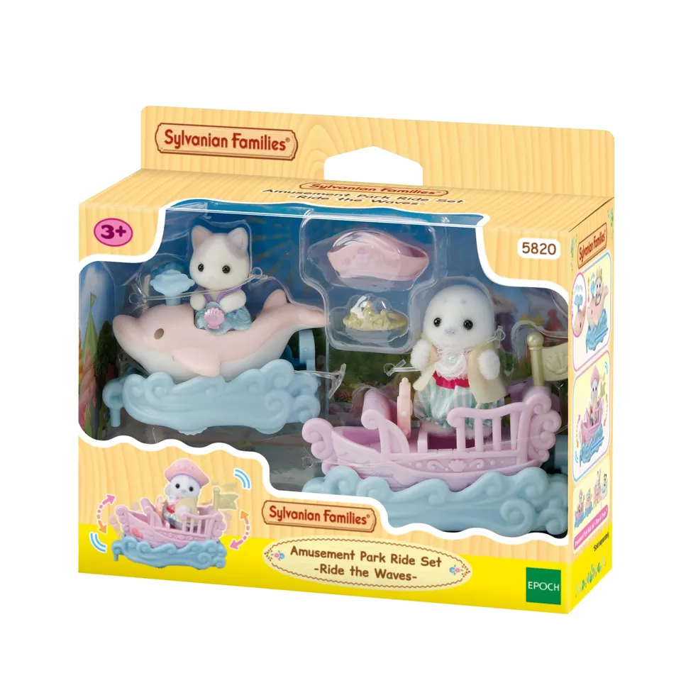 sylvanian-families-seaside-wellenritt-5820-spielset-robbe-katze image 1