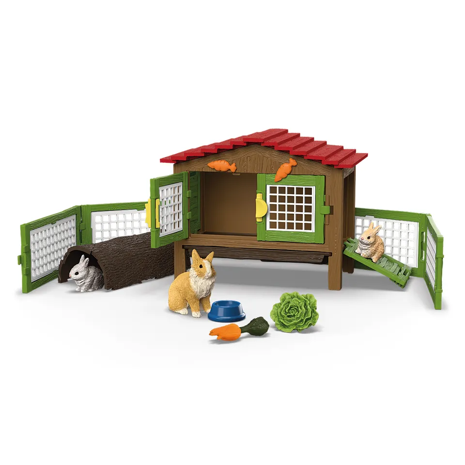 schleich-farm-world-kaninchenstall-spielfiguren-set-42728 image 1