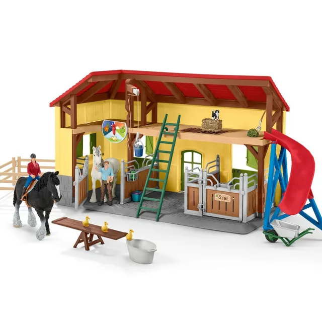schleich-horse-club-pferdestall-42485-spielset-mit-tieren-und-zubeh-r image 1