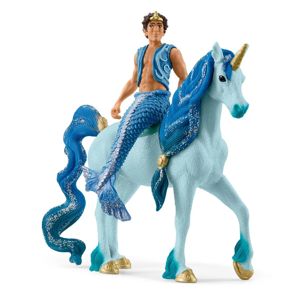 schleich-bayala-aryon-spielfigur-mit-einhorn-blau image 1