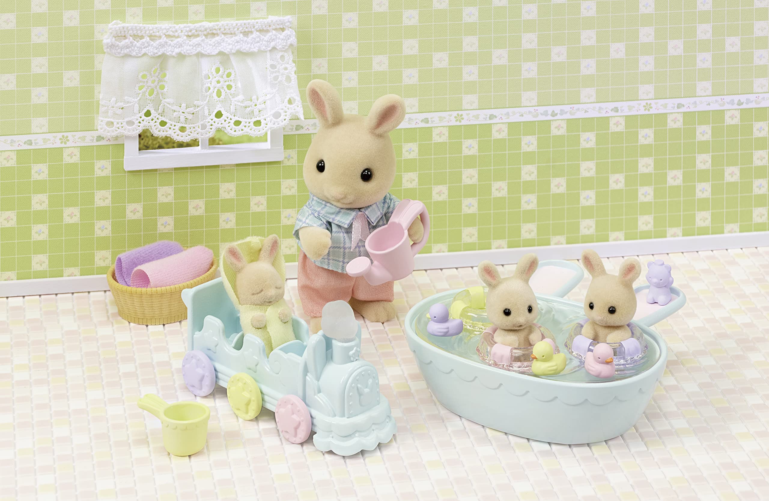 sylvanian-baby-milchhasen-drillinge-5707-badeset-mit-wanne image 4