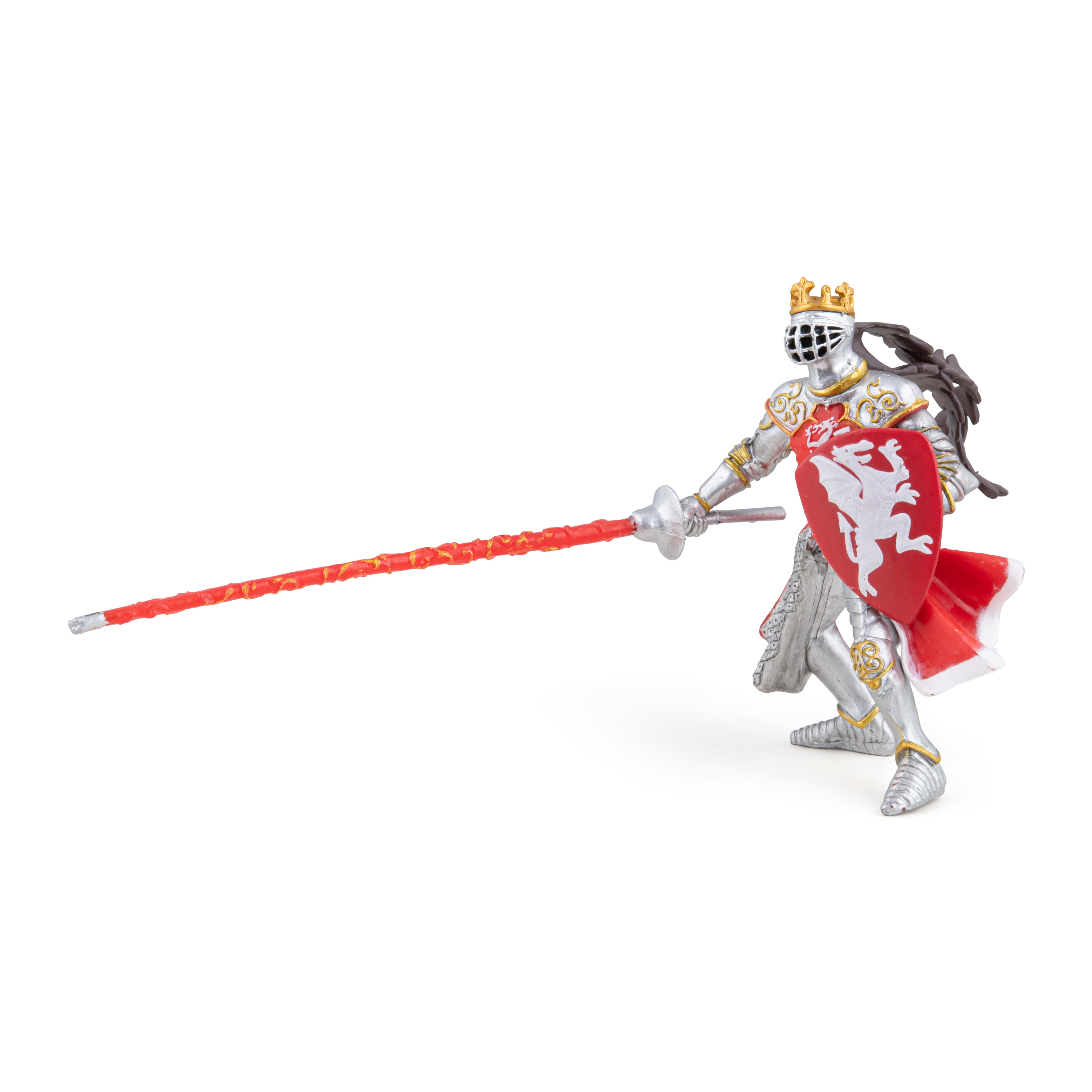 papo-medieval-roter-drachenk-nig-figur-reiter-mit-pferd image 2