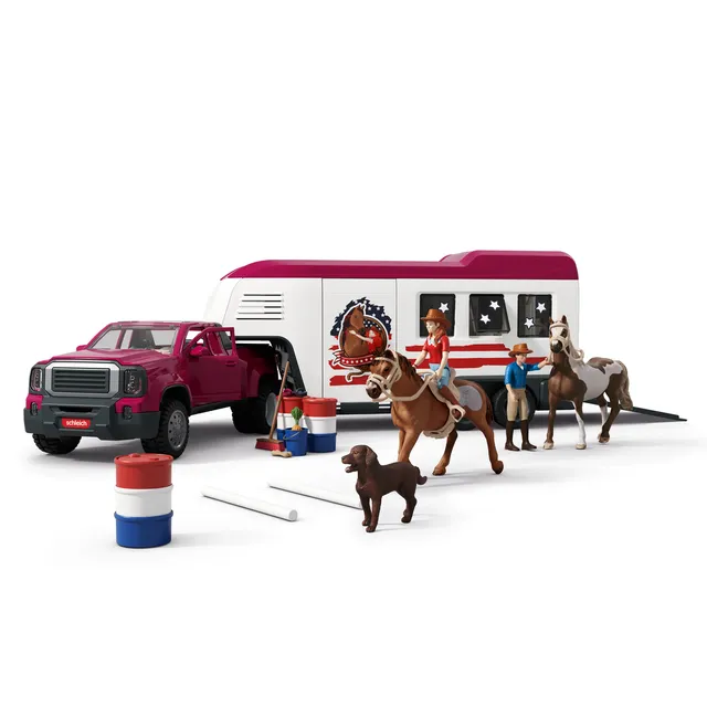schleich-horse-club-pick-up-mit-pferdeanh-nger-western-set image 1