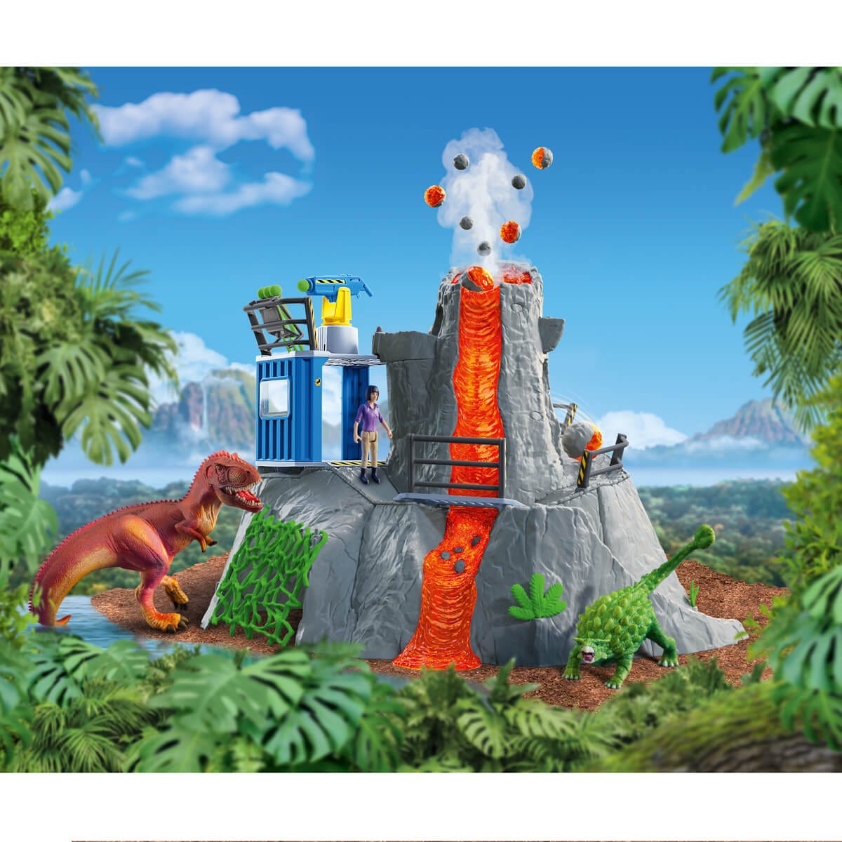 schleich-dinosaurs-42564-gro-e-vulkan-expedition-spielset-led image 2
