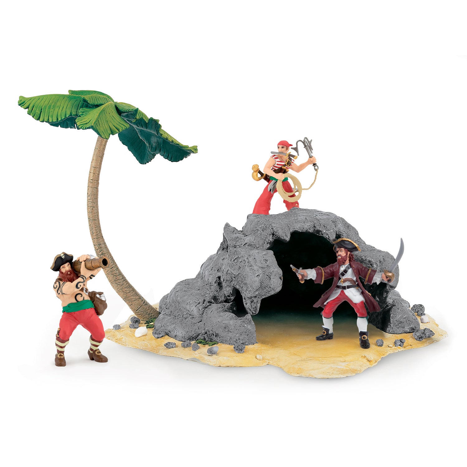papo-pirates-and-corsairs-pirateninsel-spielfigur-mit-schatz image 1