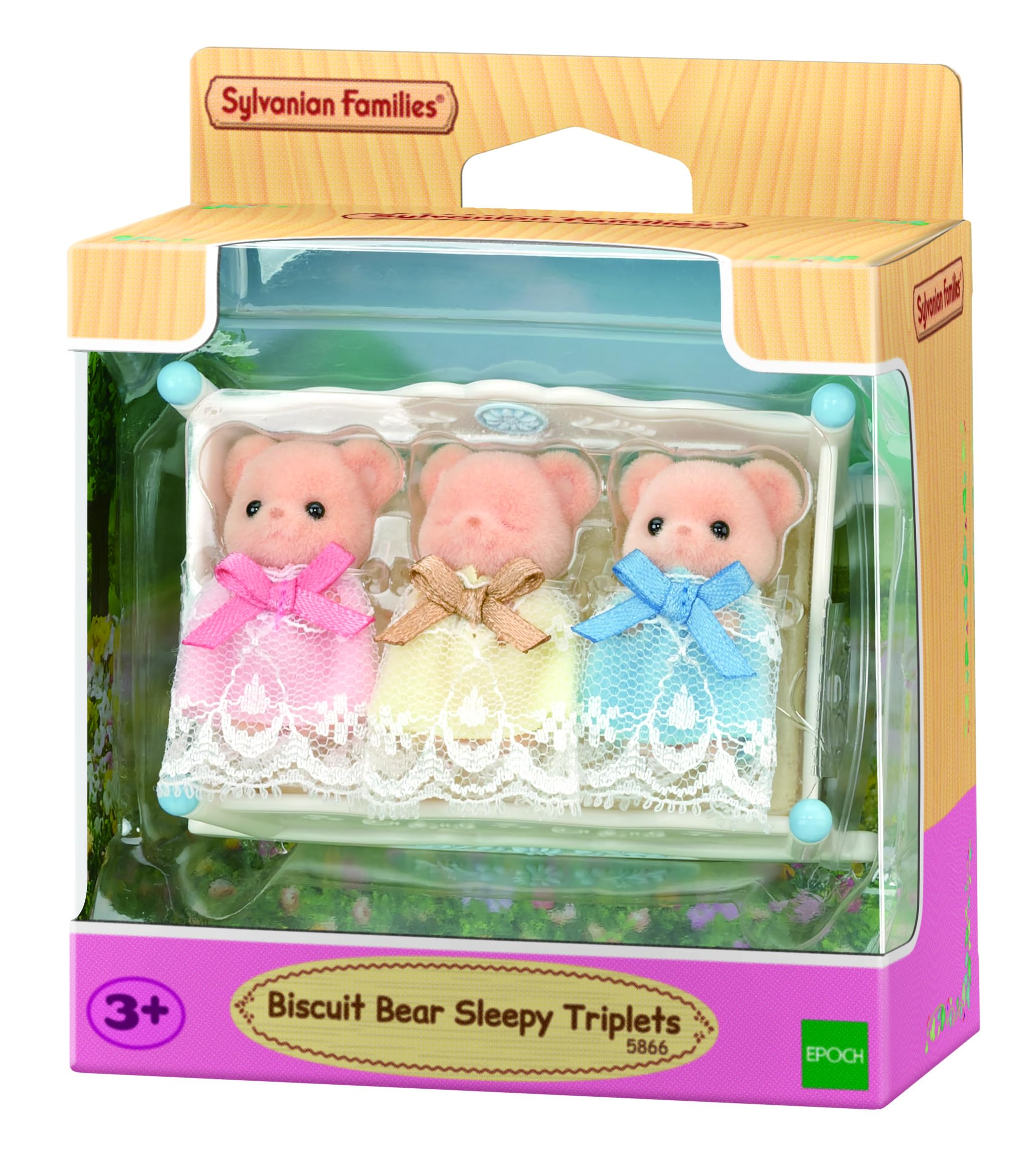 sylvanian-families-5866-biscuit-b-ren-drillinge-spielfiguren-mit-wiege image 2