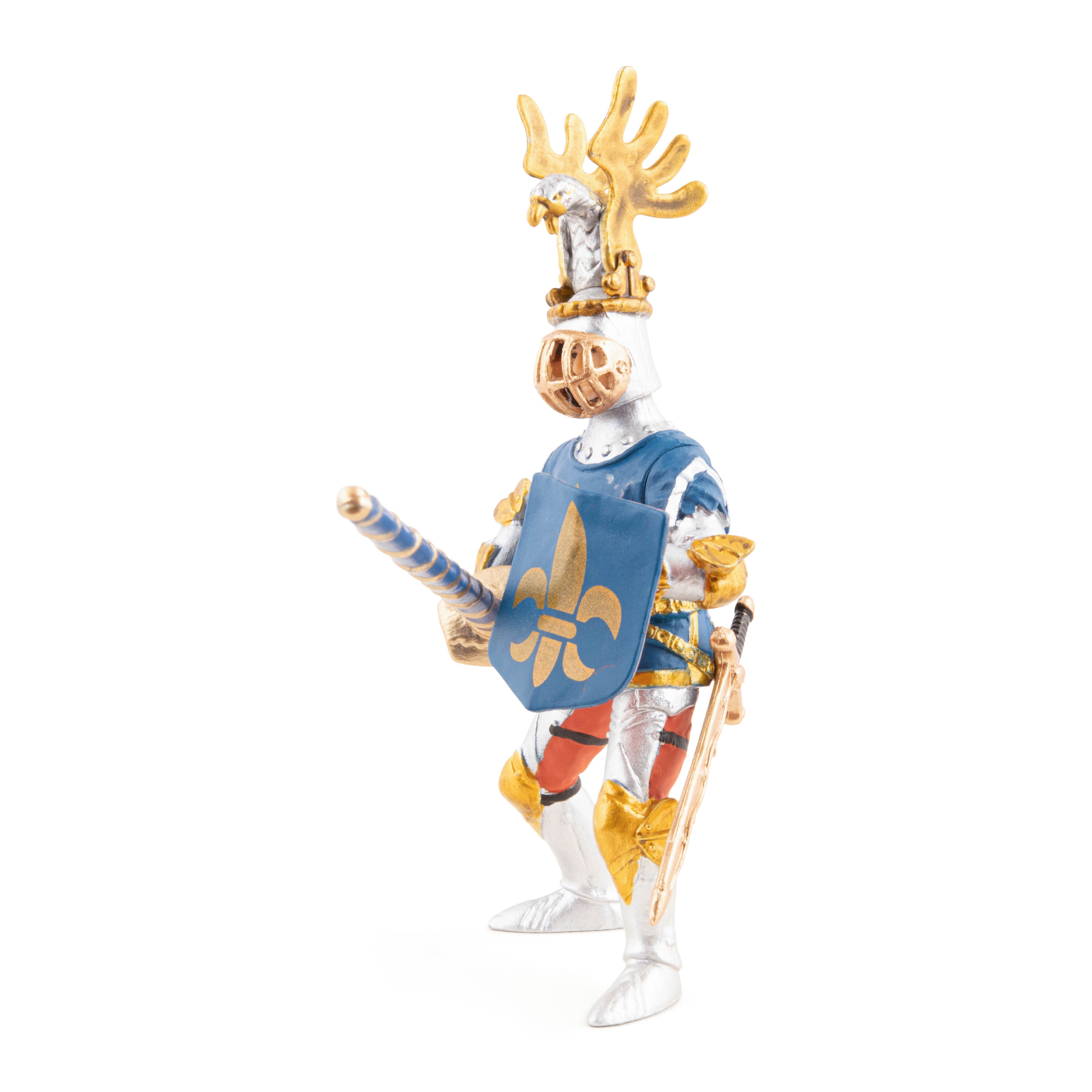 papo-medieval-blauer-ritter-fleur-de-lis-figur-mit-pferd image 5