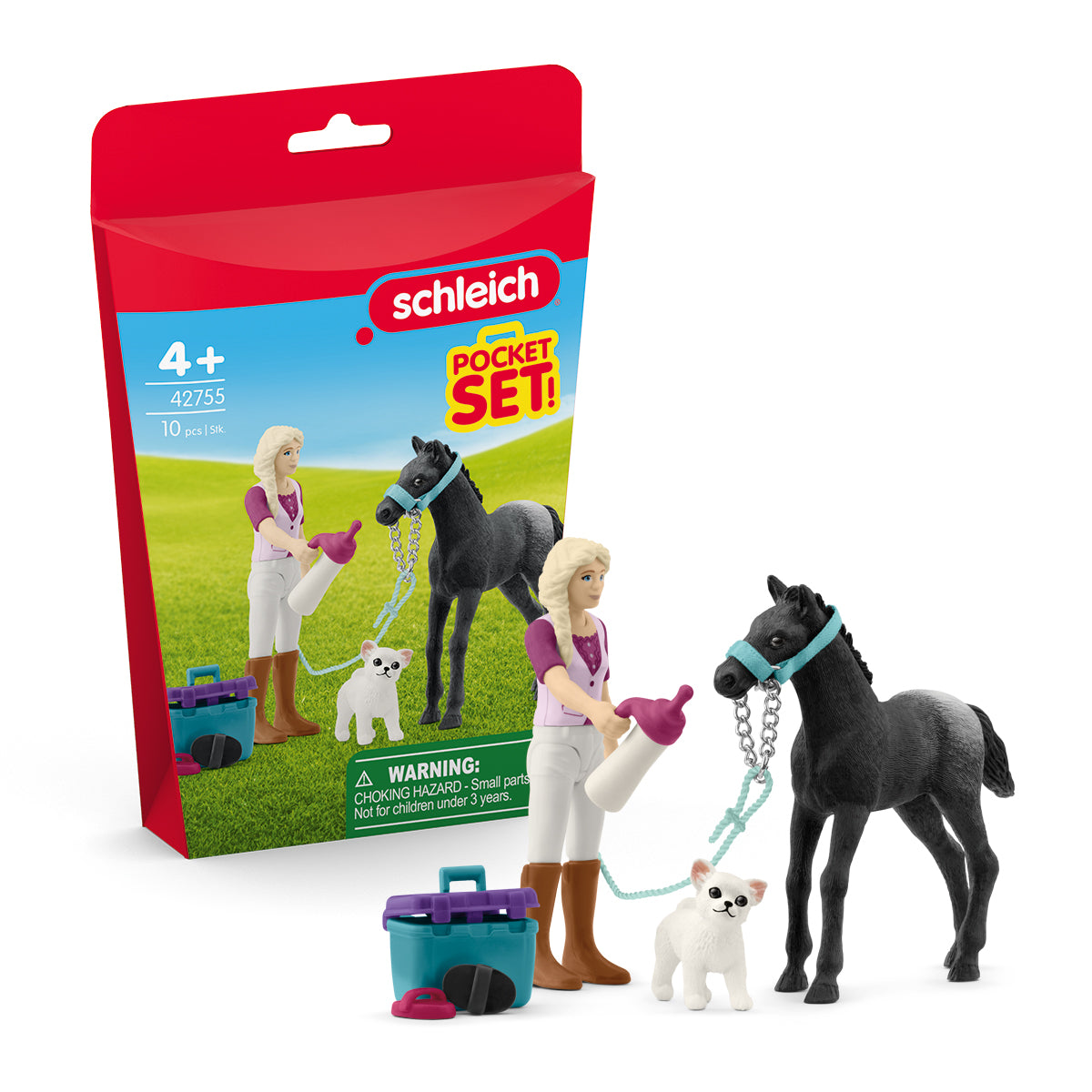 schleich-horse-club-42755-pflegeset-f-r-fohlen-mit-sofia image 1
