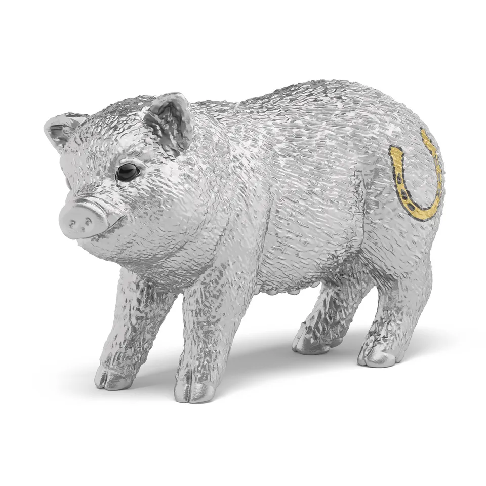 schleich-farm-world-gl-cksschwein-sammelfigur-silber-kleeblatt image 1