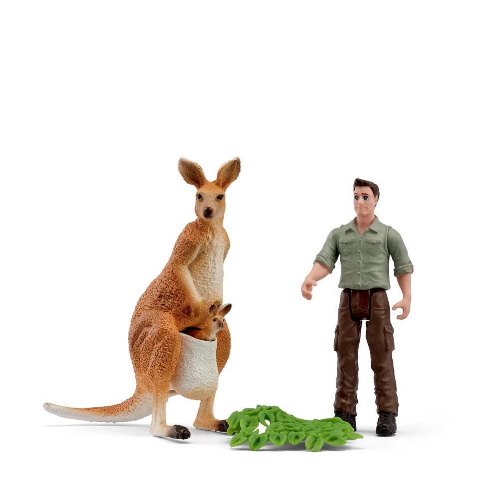 schleich-wild-life-k-nguru-expedition-tierfigur-set image 1