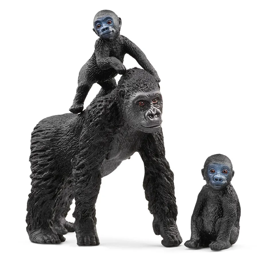 schleich-wild-life-flachland-gorilla-familie-42601-tierfiguren image 1