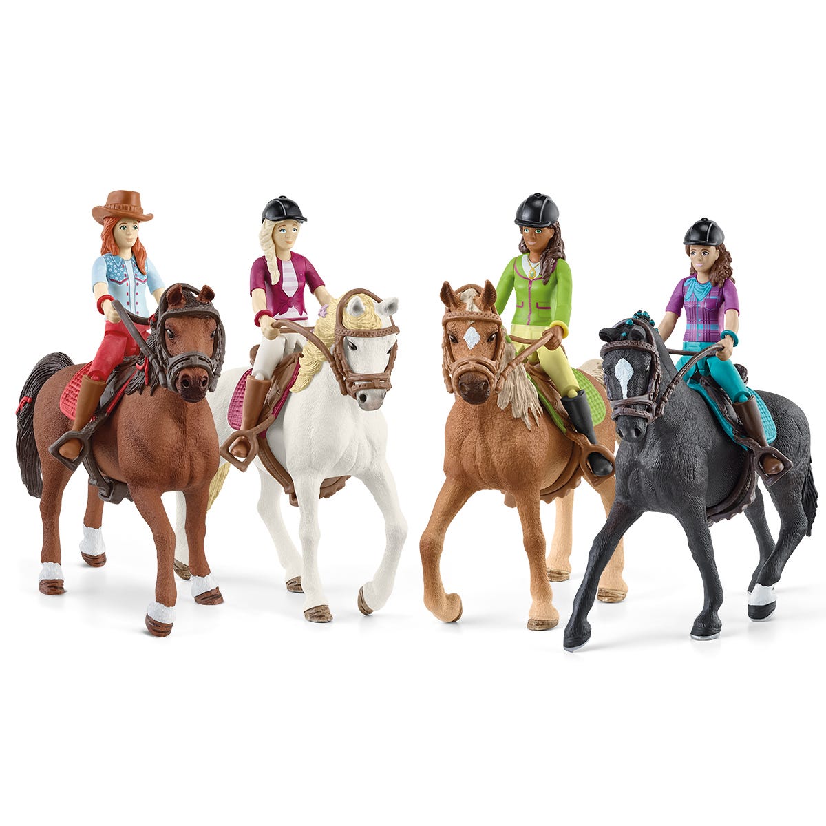 schleich-horse-club-reitausflug-spielset-4-pferde-4-reiterinnen image 1