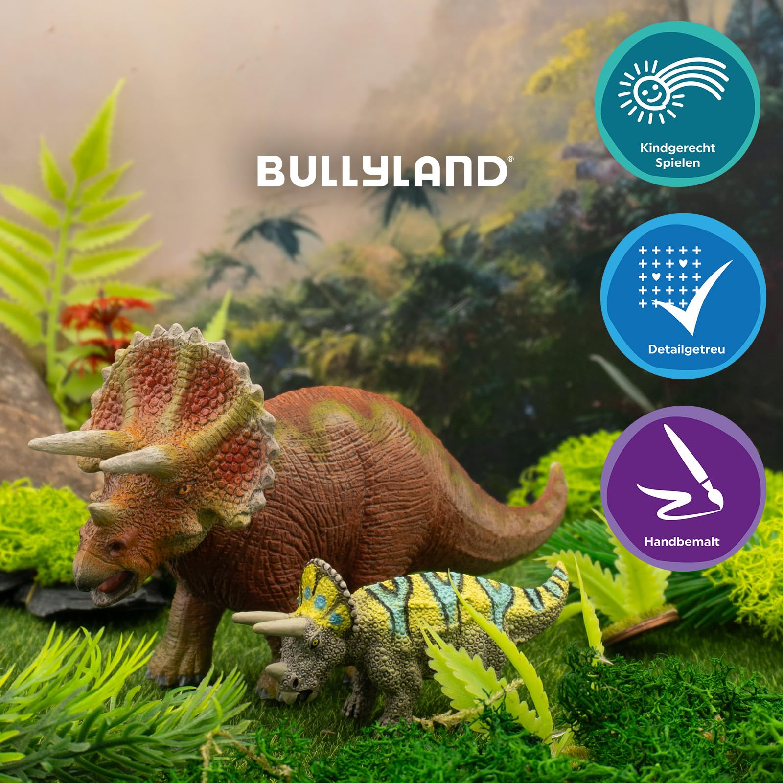 bullyland-dinopark-61446-triceratops-spielfigur-16-7-cm-pvc-frei image 2