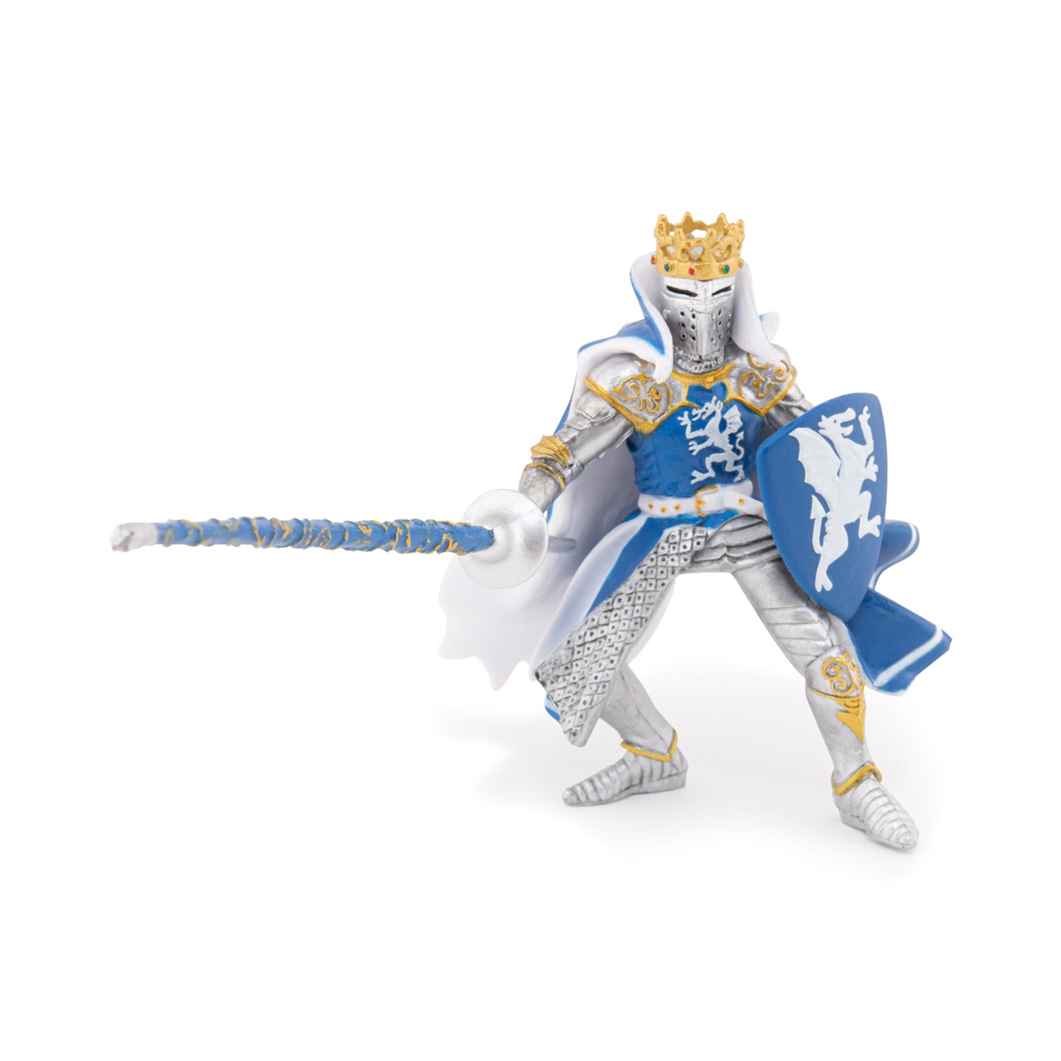 papo-medieval-blauer-drachenk-nig-ritterfigur-pferd image 1