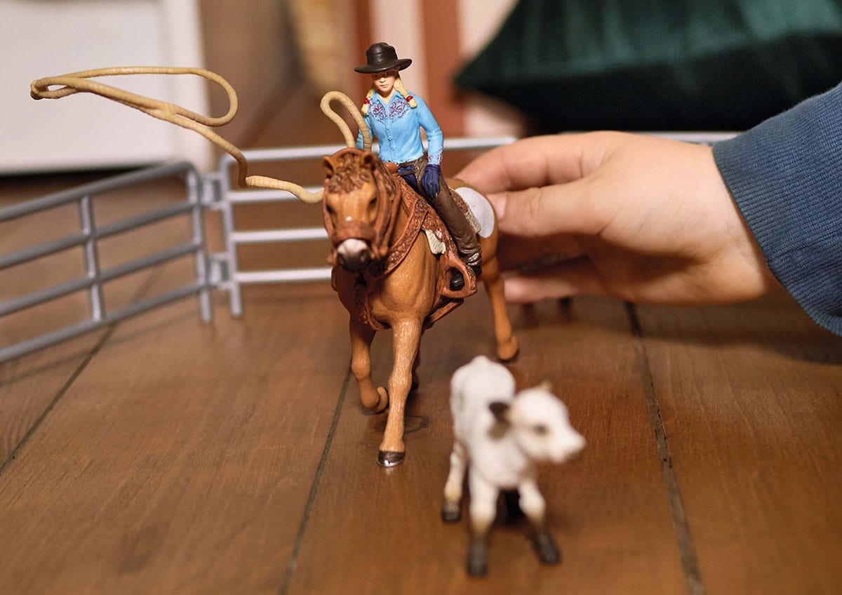 schleich-horse-club-team-roping-cowgirl-42577-spielset image 3