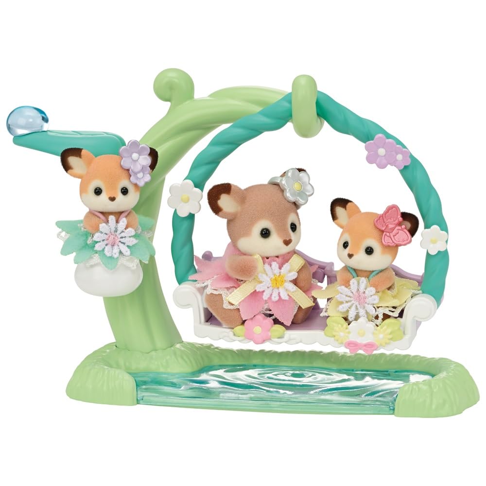 sylvanian-families-blooming-baby-5801-reh-babys-blumenschaukel-spielset image 1