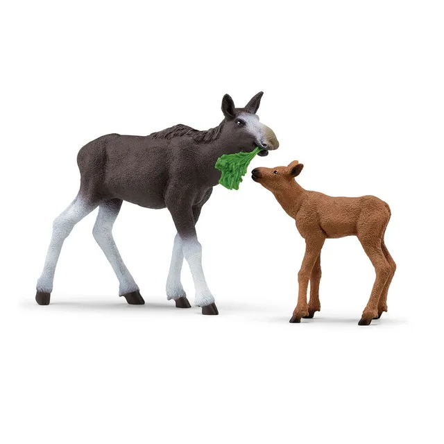 schleich-wild-life-elchkuh-mit-kalb-tierfiguren-set-42629 image 1