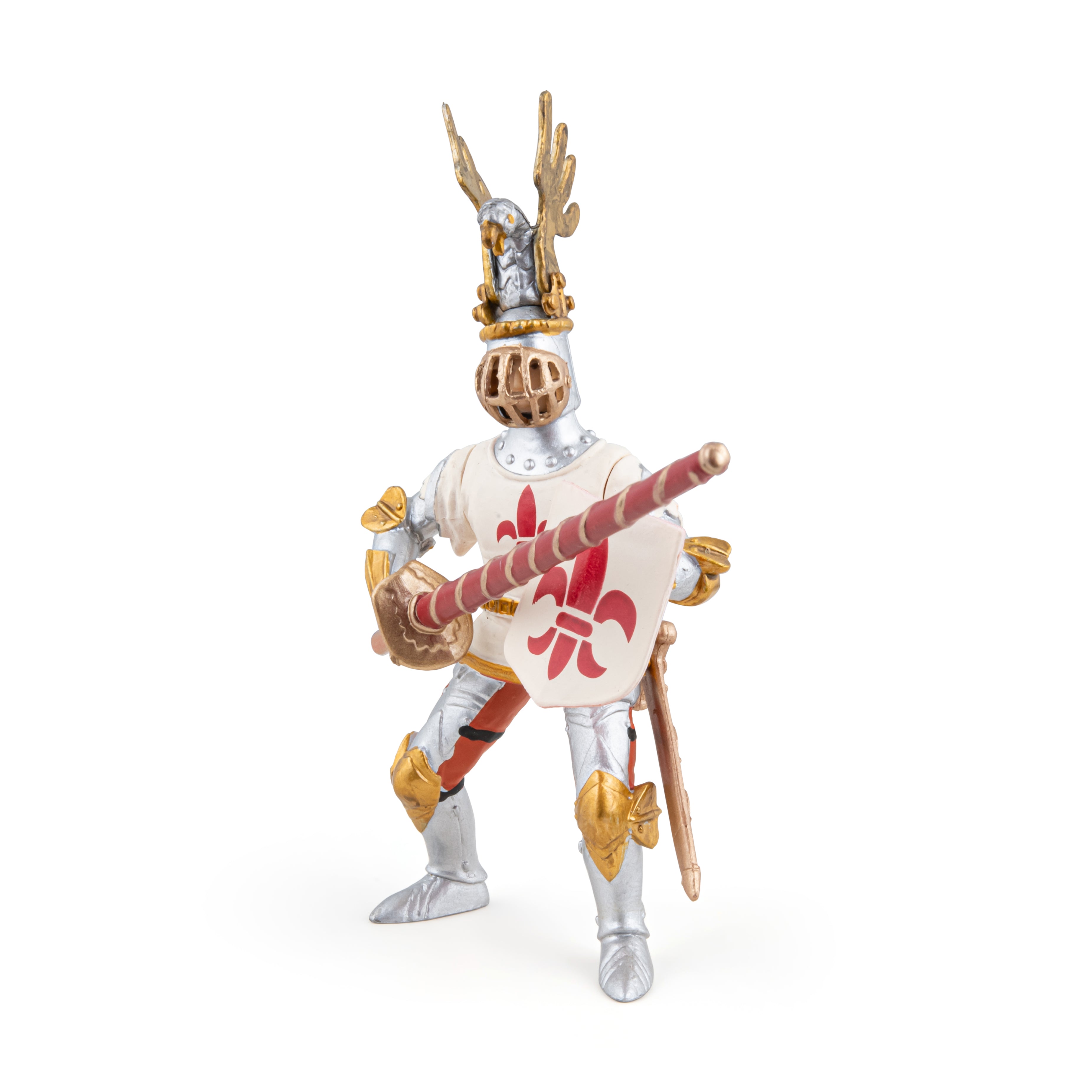 papo-medieval-wei-er-ritter-ritterfigur-mit-pferd-lilie image 2