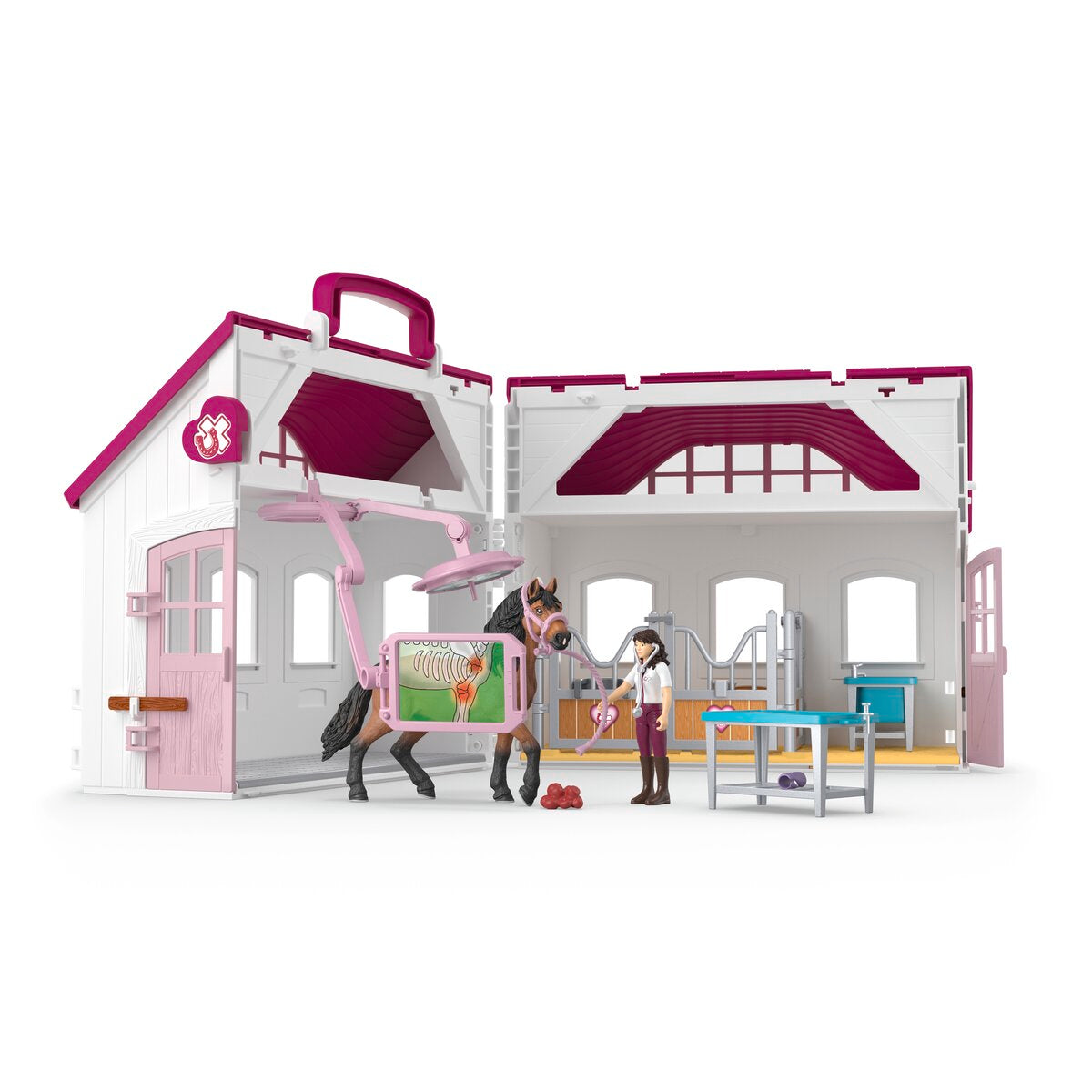 schleich-horse-club-pferdeklinik-spielset-mit-andalusier-hengst image 1