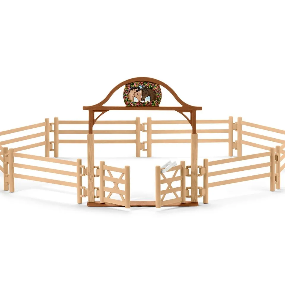 schleich-horse-club-pferdekoppel-mit-tor-pferde-set image 1