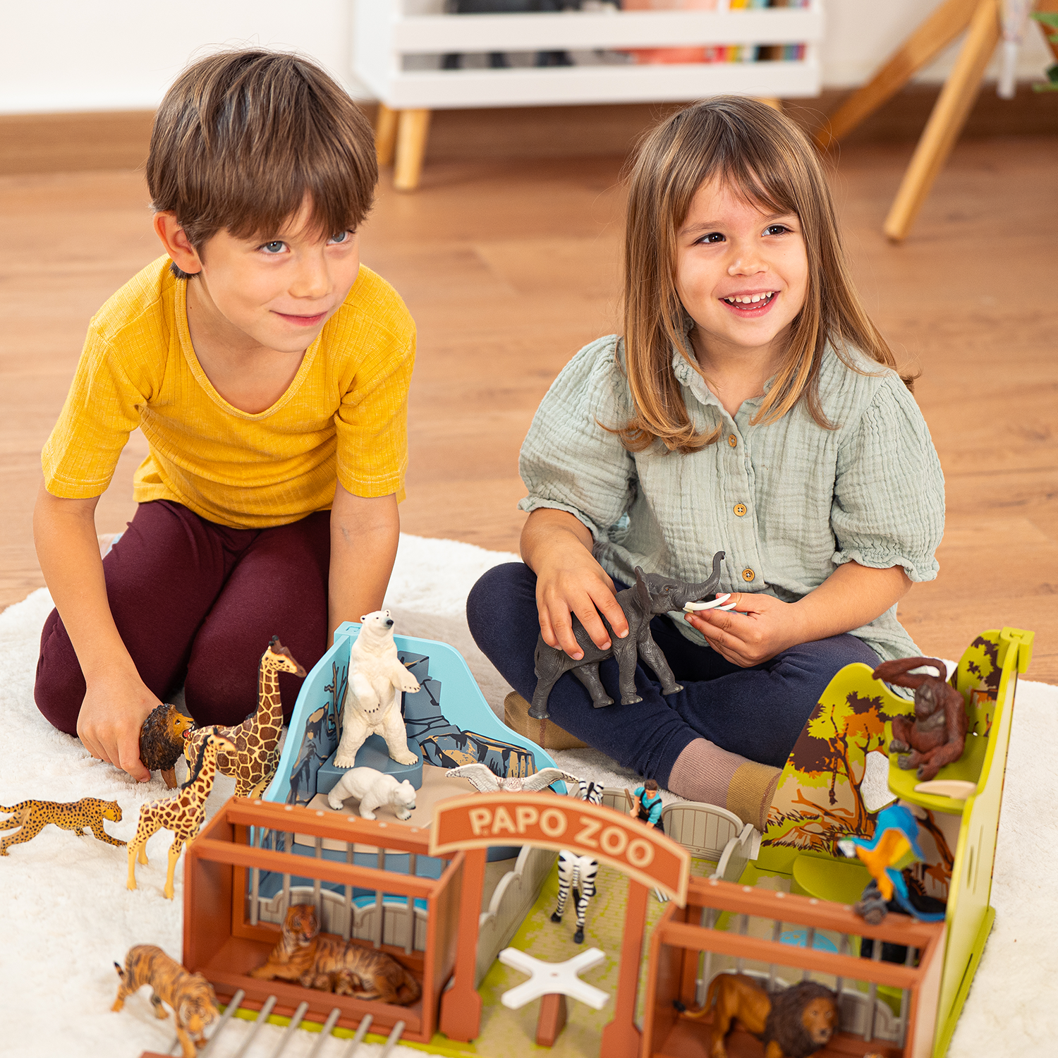 papo-wildlife-zoo-holz-spielset-mit-2-gehegen image 2