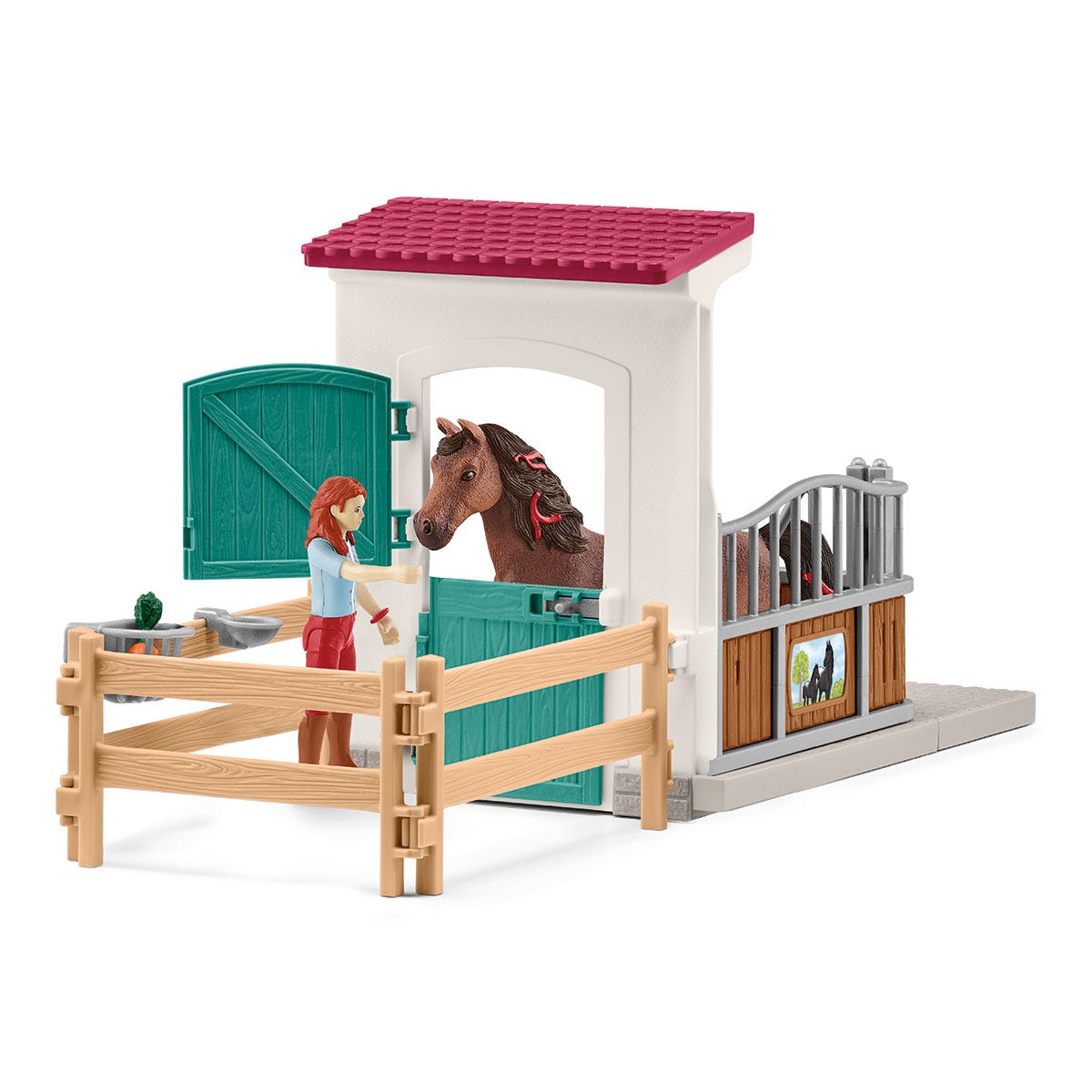 schleich-42710-horse-club-pferdebox-mit-hannah-cayenne image 2