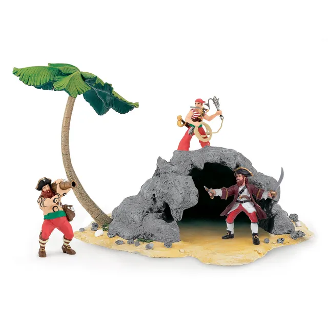 papo-pirates-and-corsairs-pirateninsel-spielfigur-mit-schatz image 1