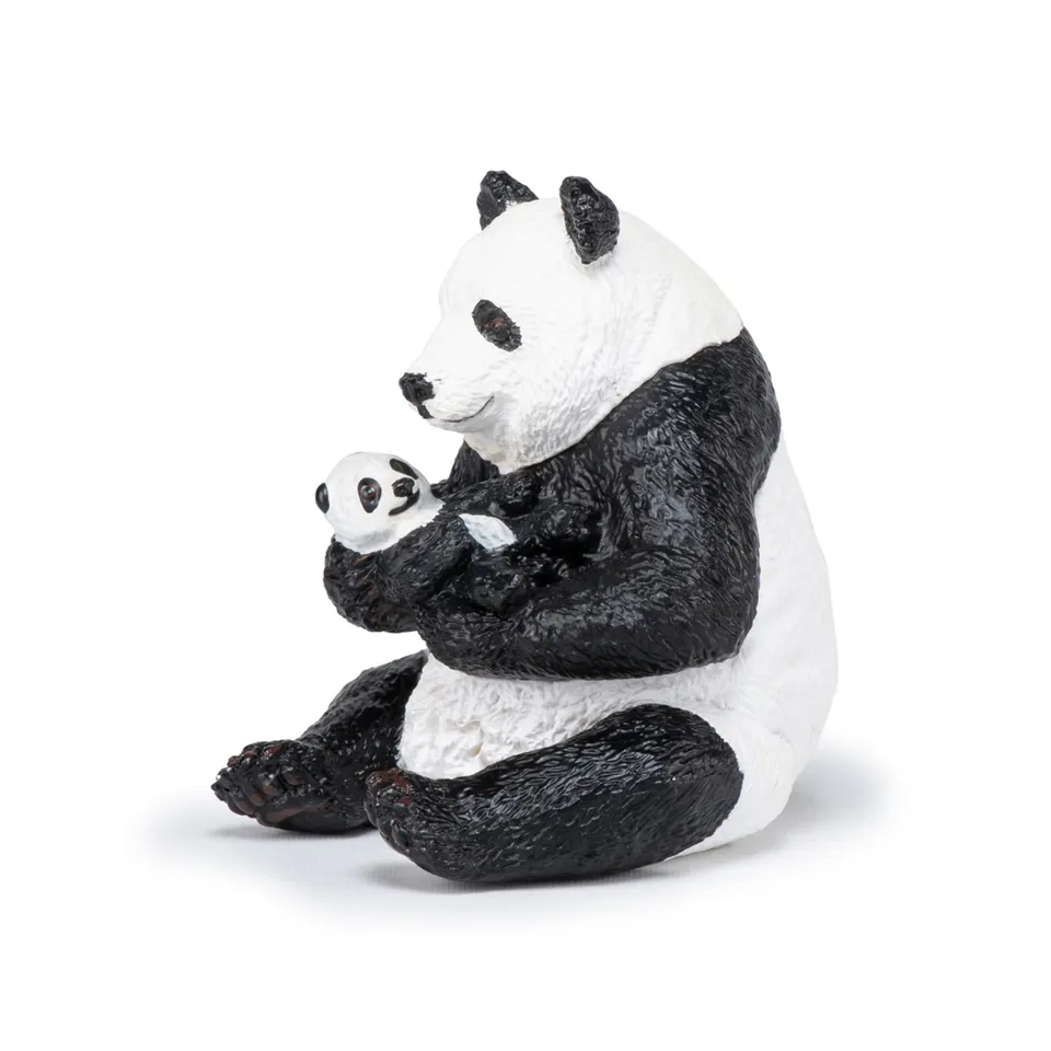 papo-wildlife-panda-sitzende-pandamutter-mit-baby-figur image 1