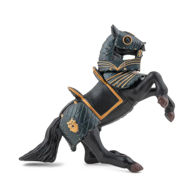 papo-medieval-schwarzes-panzerpferd-ritterpferd image 1