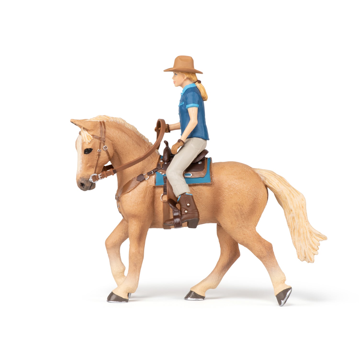 papo-horses-western-pferd-und-reiterin-set-cowgirl-figur image 2
