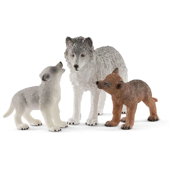 schleich-wild-life-w-lfin-mit-welpen-tierfigur-familie image 1