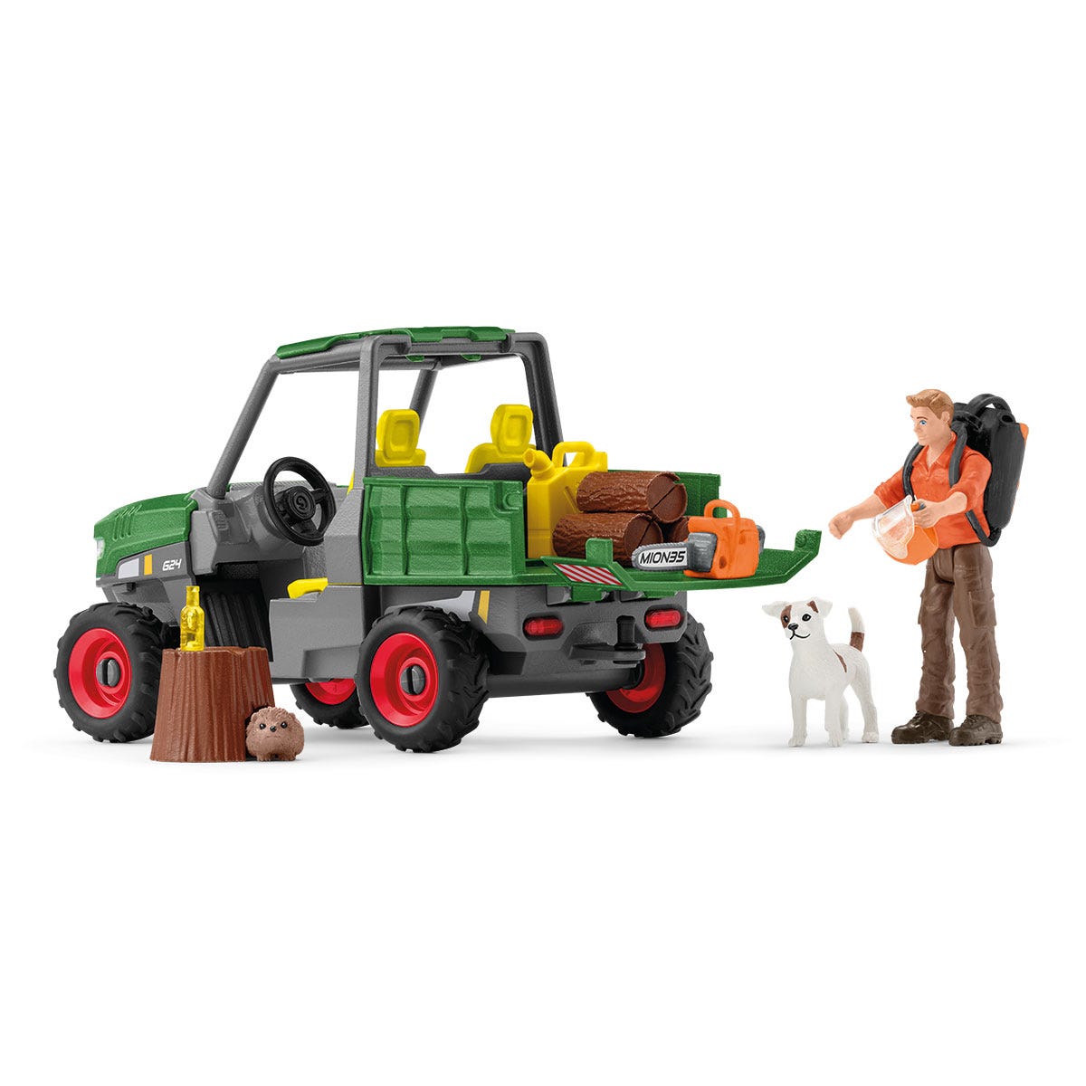schleich-wild-life-42659-waldbauer-spielfiguren-set-mit-gel-ndewagen image 2