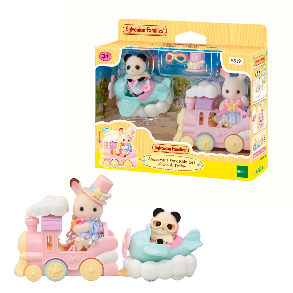 sylvanian-families-5819-freizeitpark-zugfahrt-spielset-mit-babys image 1