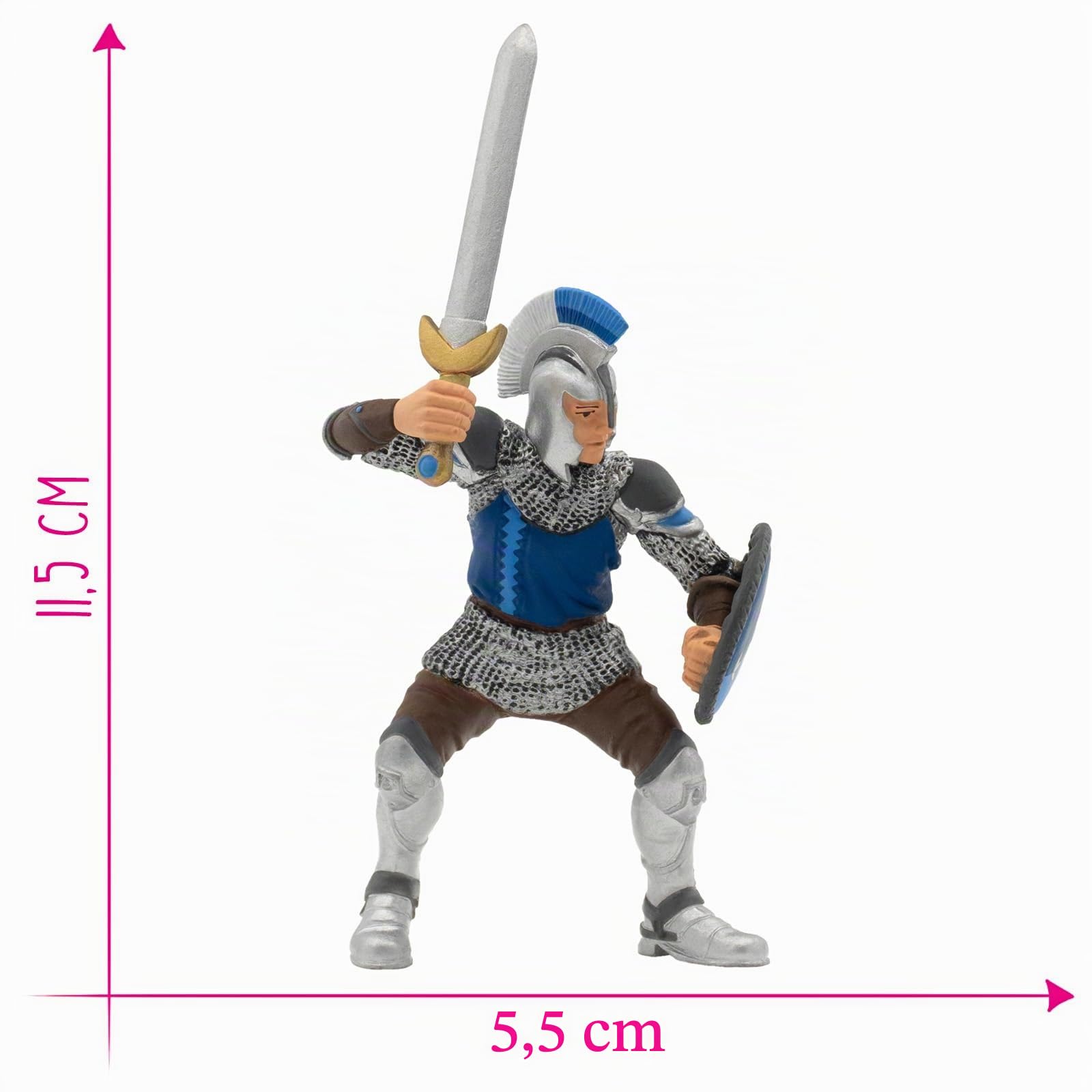 bullyland-castles-and-palaces-80764-schwertk-mpfer-figur-blau-11-5-cm image 2