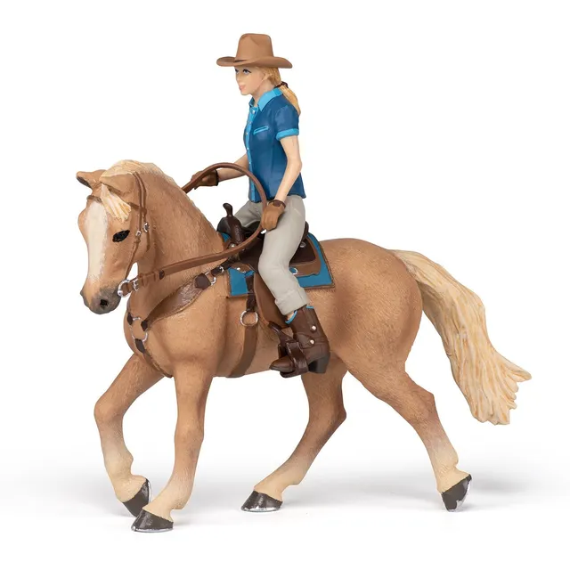papo-horses-western-pferd-und-reiterin-set-cowgirl-figur image 1