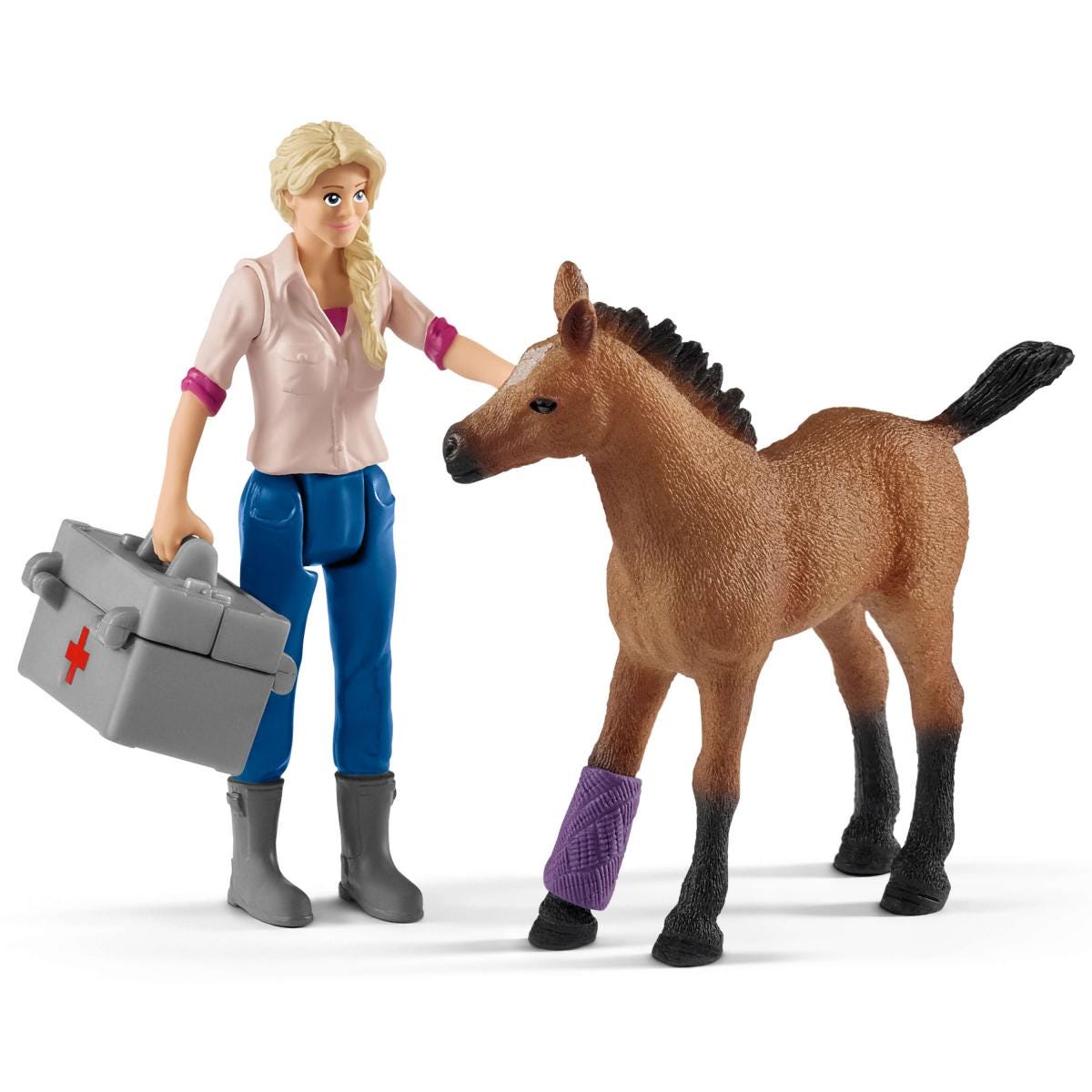 schleich-horse-club-tierarzt-stute-fohlen-spielset-42486 image 3