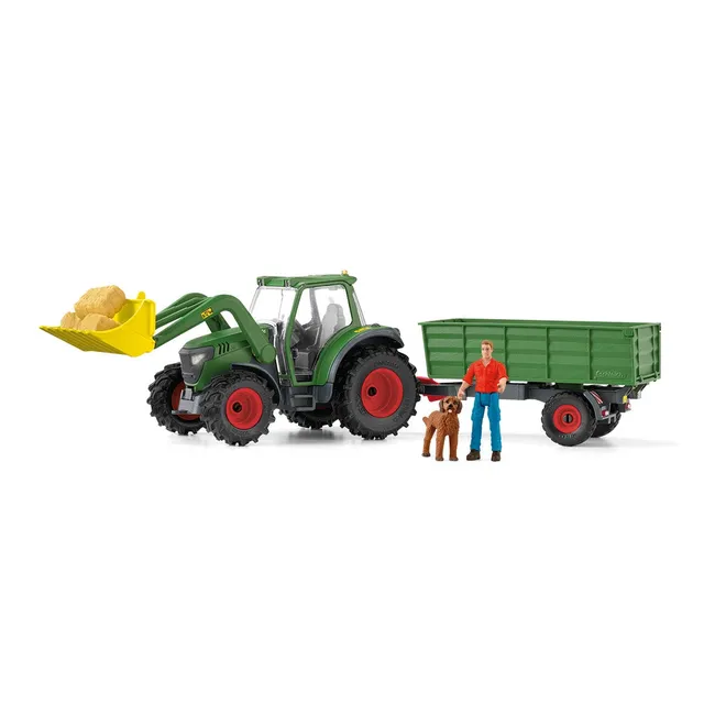 schleich-farm-world-traktor-mit-anh-nger-spielfahrzeug-42608 image 1